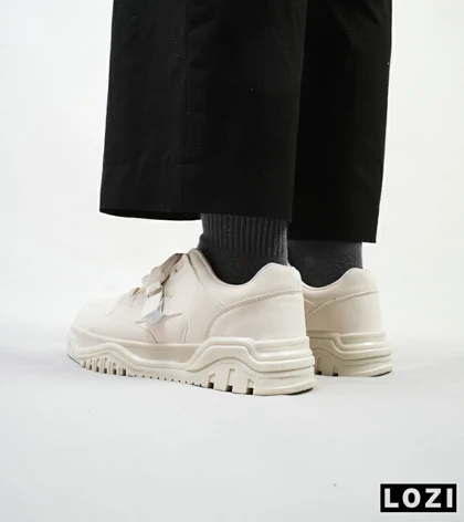 کفش کتانی بگ دار مردانه و زنانه کرم BERSHKA