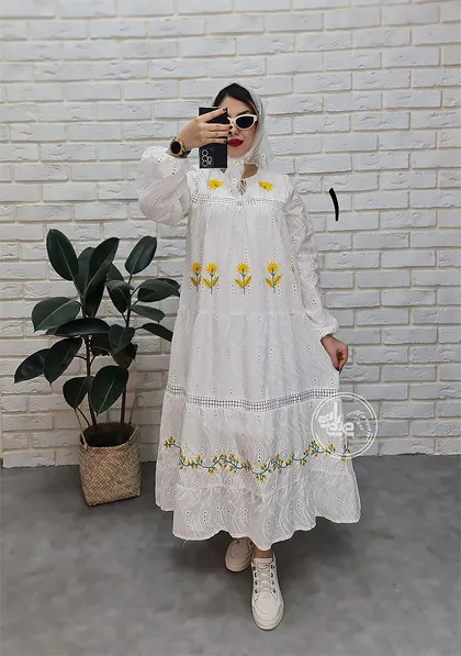 پیراهن مجلسی خامه دوزی