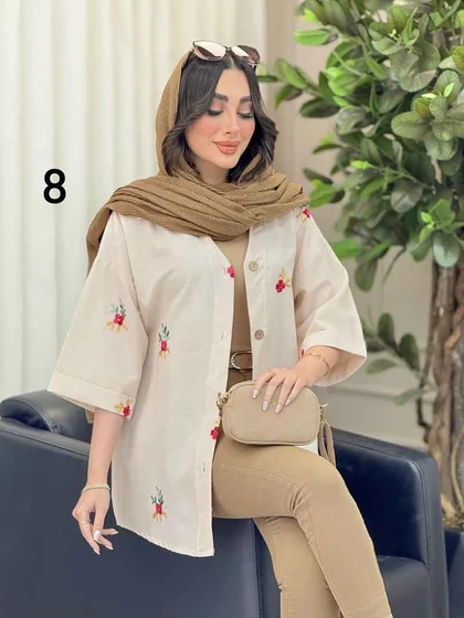 شومیز نچرال طرح دار