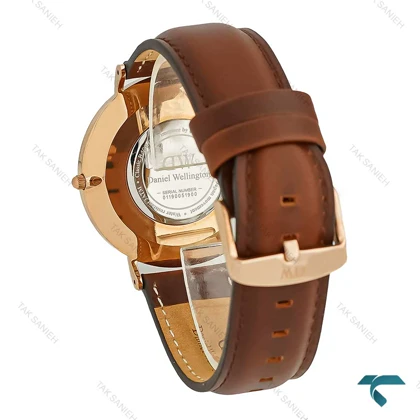 ساعت چرمی عقربه ای مردانه دنیل ولینگتون قهوه ای DW-8033-G