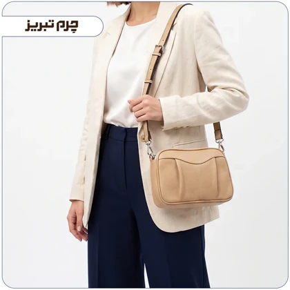 کیف دوشی زنانه چرم طبیعی مدل VF127