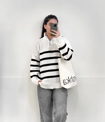 دورس نیم زیپ راه راه