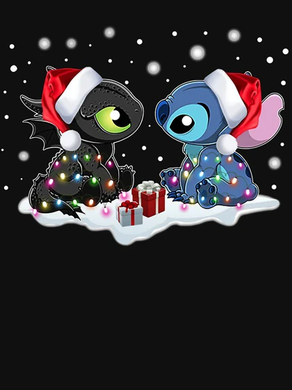 تیشرت لیلو و استیچ | Stitch and Toothless Santa Christmas کد 231317