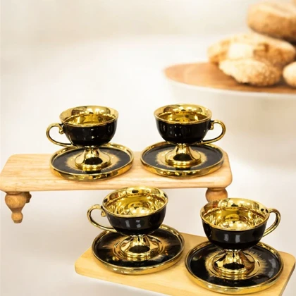 ست قهوه خوری شش نفره در دو رنگ