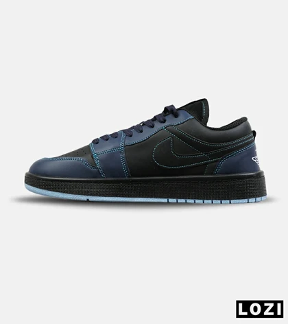 کفش کتانی مردانه و زنانه مشکی آبی NIKE jordan 1 مدل 8788