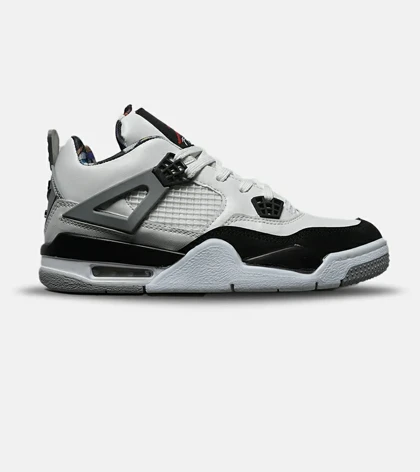 کتانی ساق‌دار زنانه و مردانه سفید مشکی Nike air jordan 4 مدل 8247