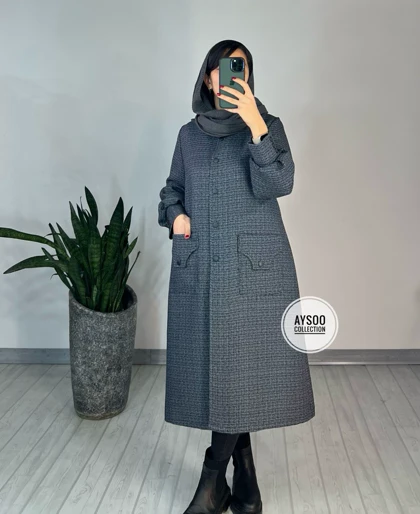 پالتو بلند دکمه دار گلرخ