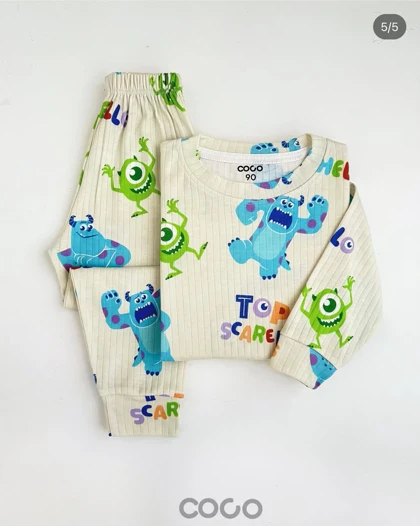 ست راحتی منزلی بلوز آستین بلند و شلوار COCO