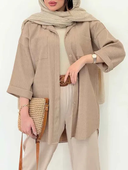 شومیز دو جیب پشت دکمه