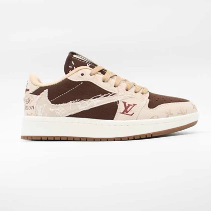 کتانی نایک ترویس کرم قهوه ای کد 6671