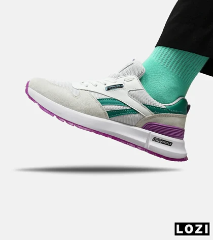 کفش کتانی سفید سبز بنفش REEBOK Unphased Pro مدل 5173