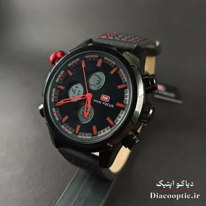 ساعت مچی مردانه اورجینال موتور ژاپنی دو زمانه برند مینی فوکوس مدل Mf0066G.02 بند چرم