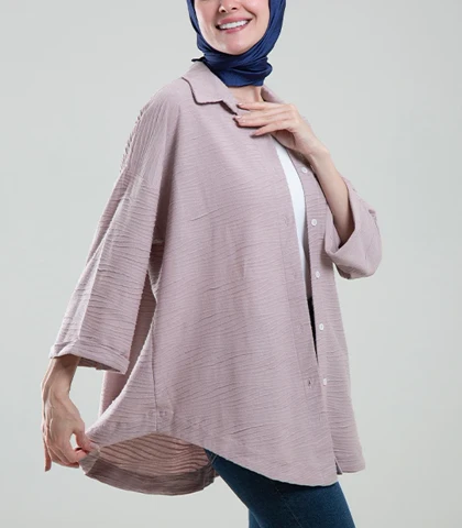 مانتو ژاکارد پنبه آستین پاکتی کد 501394