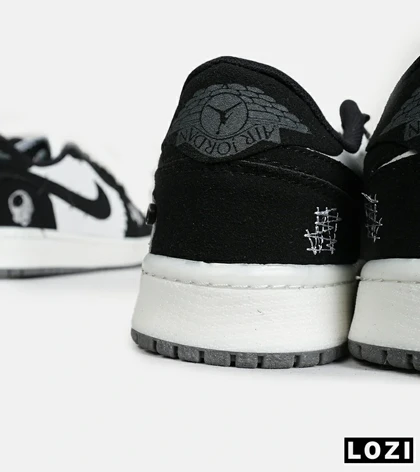 کفش کتانی مردانه و زنانه سفید مشکی نایک NIKE jordan Vodoo