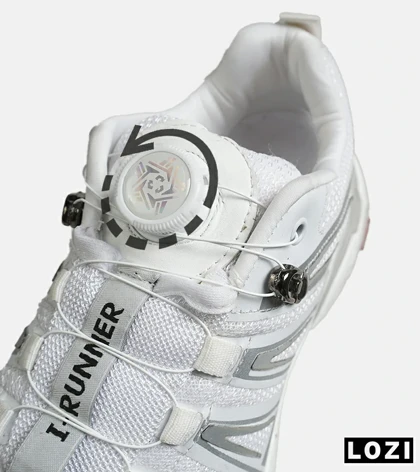 کفش کتانی مردانه و زنانه سفید طوسی I-Runner مدل 7917