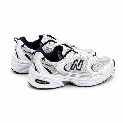 کتانی ست مردانه زنانه مدل نیوبالانس 530 سفید سرمه ای (کیفیت درحد مستر) New Balance