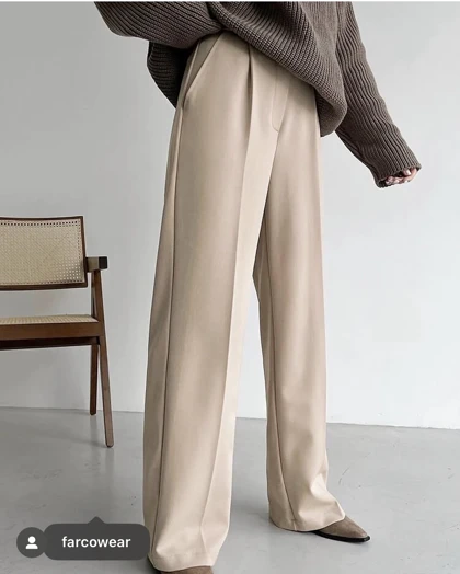 شلوار کرپ نیم بگ مدل بیسیک -خنک و راحت و تابستانه کد 063