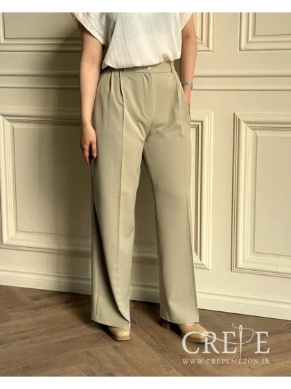 شلوار واید دو پیله کجراه قد 108