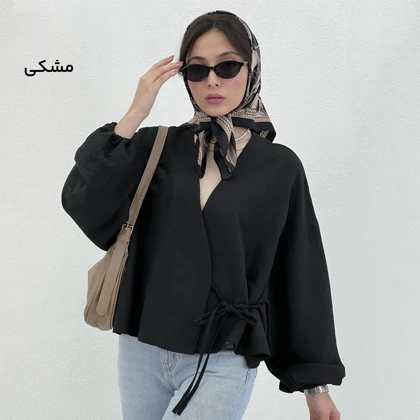 شومیز زنانه قواره دار سیلک بغل بندی | آی بولک