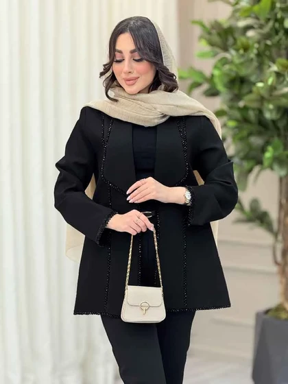 مانتو کریستال دوزی برش‌دار