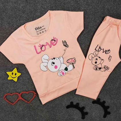 تیشرت شلوارک دخترانه خرگوش LOVE