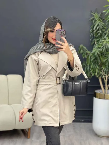 بارانی بغل چهاردکمه ژیله دار