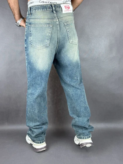 شلوار بگ مردانه کثیف شور ساده 126