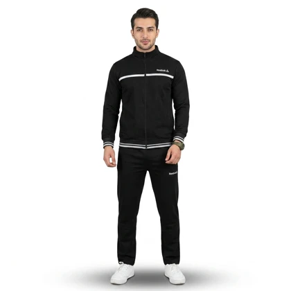ست ورزشی مردانه ریبوک رنگ طوسی مشکی گرمکن و شلوار اسپرت Reebok