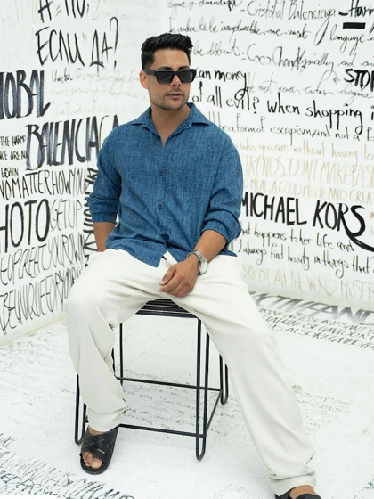 پیراهن مردانه لینن سنگشور1079mc