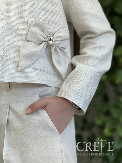 کت کراپ لینن حصیری