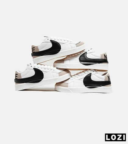 کفش نایک مردانه و زنانه سفید مشکی Nike Blazer Low 77 Jumbo مدل 5609