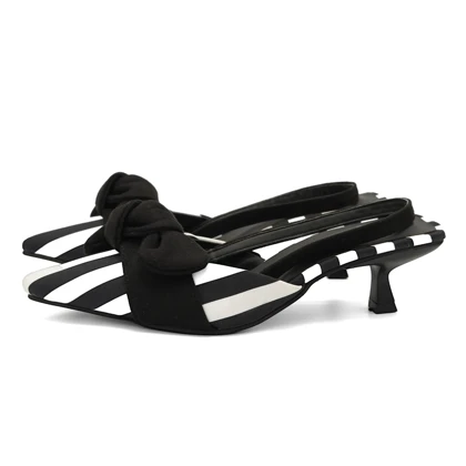 کفش مجلسی زنانه پاشنه‌دار 3 سانت مدل sandal valentino - 0060_B/W