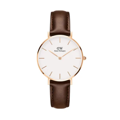 ساعت دنیل ولینگتون زنانه مدل DW-3547-L بند چرم قهوه‌ای