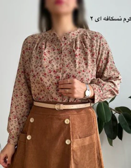 شومیز مخمل کبریتی طرحدار