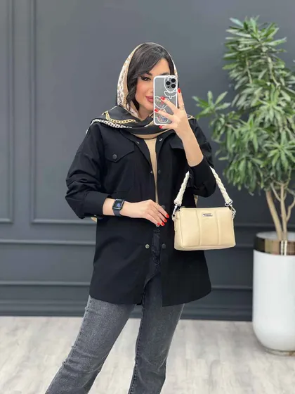 مانتو لینن دو جیب پاکتی