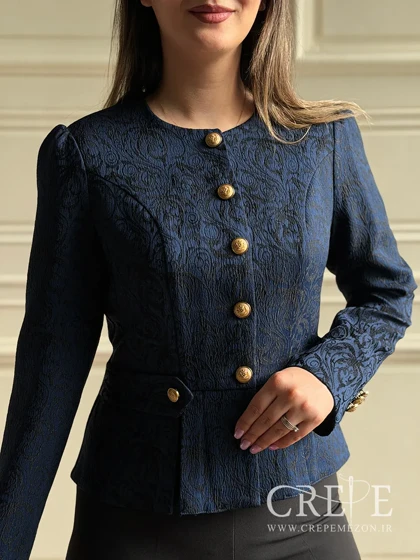 کت تک ژاکارد جانا سرمه ای