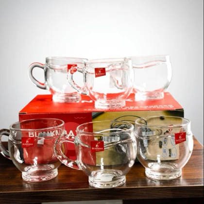 لیوان 6 عددی چای خوری دسته دار گرد