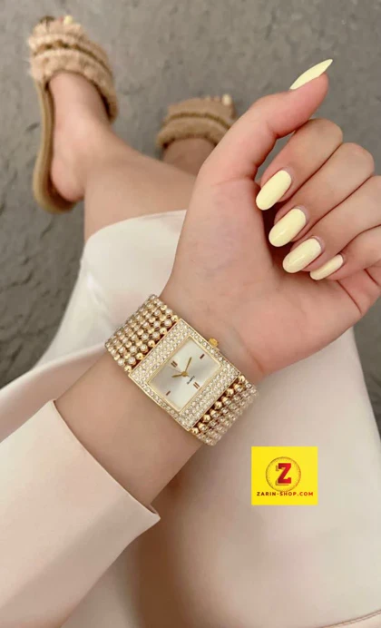 ساعت نگینی رنانه تیفانی مربعی مجلسی