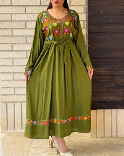 پیراهن ساحلی گلدوزی کاکتوس 6137
