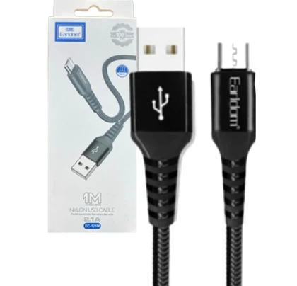 کابل شارژ و انتقال داده یو اس بی به میکرو یو اس بی 2.4 آمپر 1 متری ارلدام EARLDOM EC-121M USB TO Micro USB Cable 1m