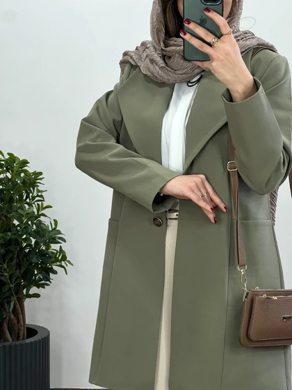 مانتو کتی بلند دکمه دار تیلان