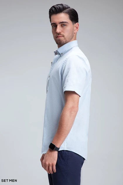 پیراهن مردانه آستین کوتاه لینن