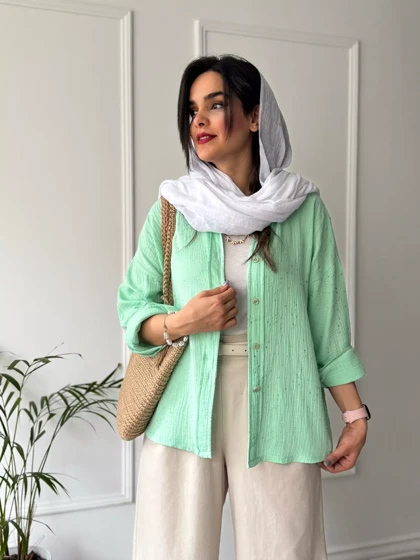 مانتو شومیزی پاستیلی میلانی