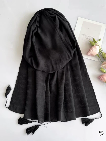 شال ژاکارد مشکی