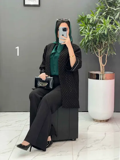 مانتو کتی آستین پولک دوزی