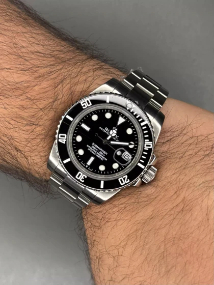ساعت مچی رولکس سابمارینر اتوماتیک بند سیلور صفحه مشکی Rolex Submariner