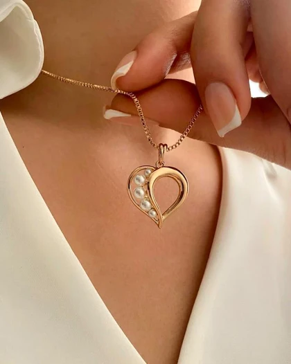 نیم ست قلب و مروارید ژوپینگ