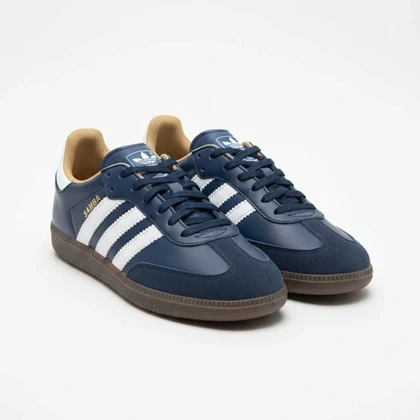 کفش کتانی آدیداس سامبا اقتصادی سرمه ای سفید کد 295043