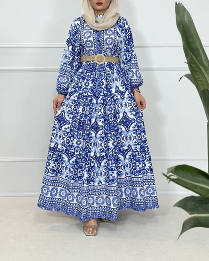 پیراهن ساحلی بلند زنانه کاشی کد 846