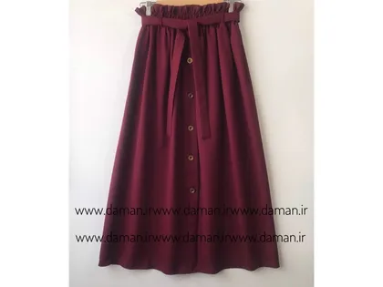 دامن جلو دکمه زرشکی قد 90
